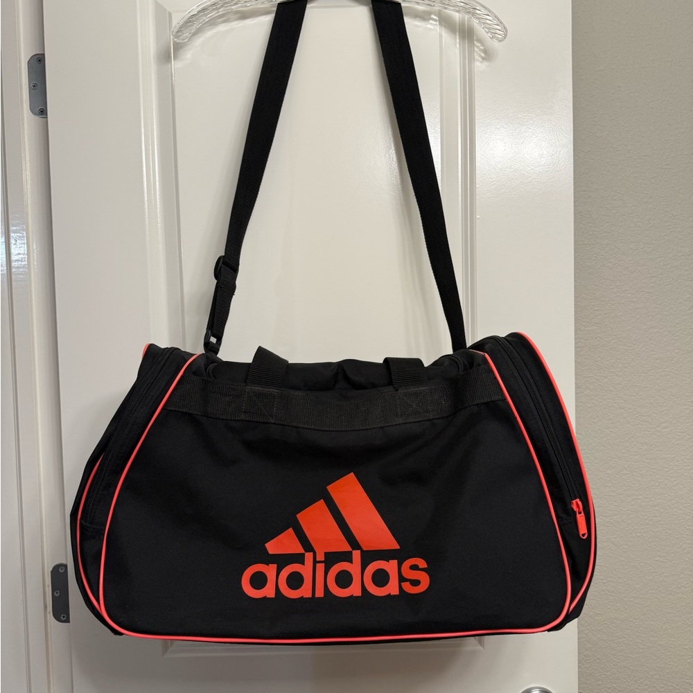 Adidas Black Duffel Bag with Red Accents
